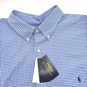 Polo Ralph Lauren Mens 3XLT Blue Gingham‎ Checkered Button Down Shirt New